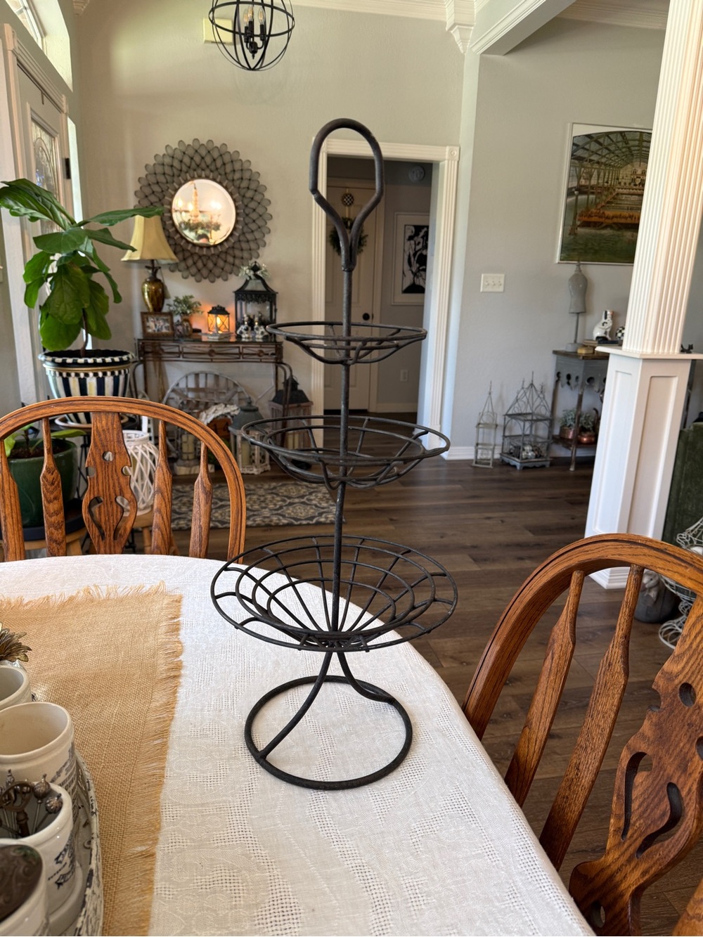 Vintage Pier 1 3 Tier Wrought Iron Fruit Stand - Picture 16 of 17